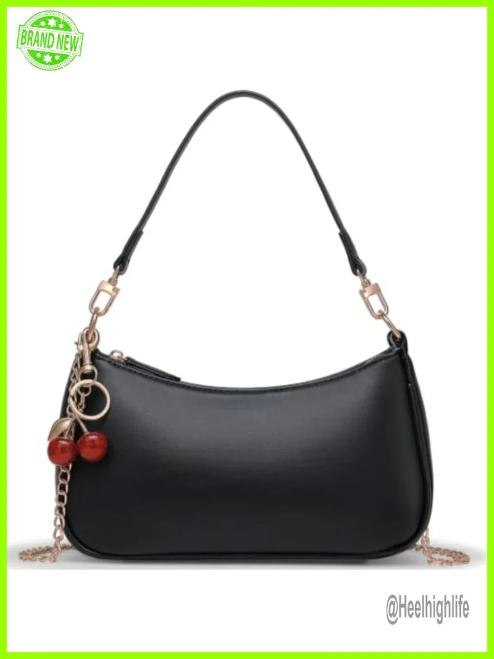 Hobo Cherry Crossbody Purse with 2 Removable Straps PU Leather Clutch